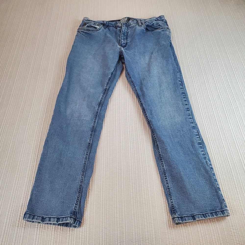 Urban Star Premium Apparel Mens Blue Straight Leg Stretch Jeans 40x32 02518231US